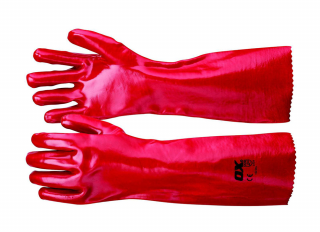 Ox Red PVC Gauntlets Size 10 XLarge